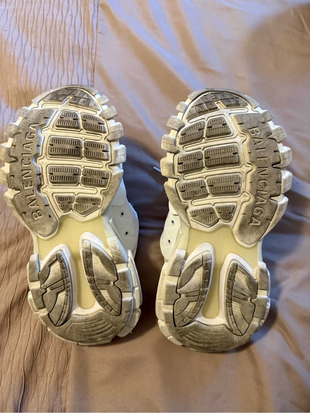 White Layered Track Sneakers, slide on